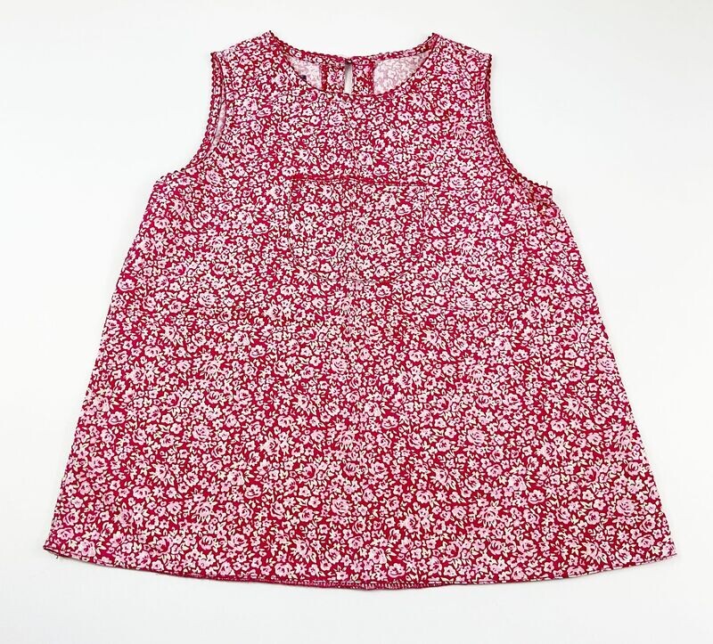 ARTHUR ET FÉLICIE - Blouse sans manche rose fleuri avec une poche - 5 ans