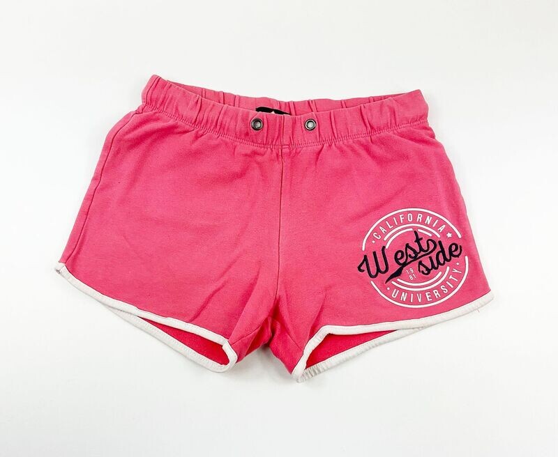 TEX SPORT - Short court rose et blanc California University - 9/10 ans