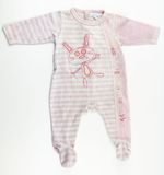 TEX BABY - Pyjama en velours rose à rayures avec un lapin - 3 mois