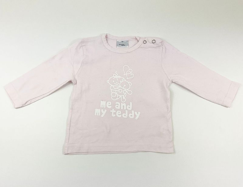 INCONNUE - tee-shirt ML rose clair "me and my teddy" - 9 mois