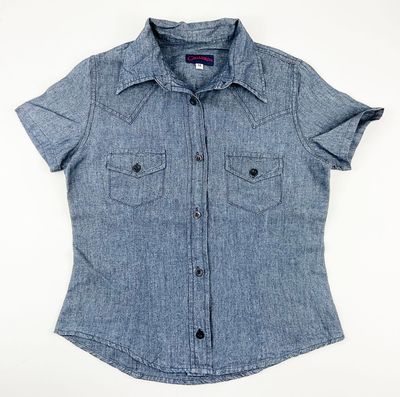 CIMARRON - chemise effet denim MC 2 pochettes - 14 ans