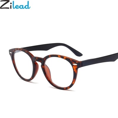 Retro Leopard Oval Frame Reading Glasses