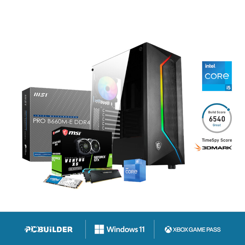 Intel i5 12400 DOWNFORCE Windows 11 MSI+FSP Gaming PC