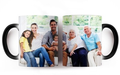 Taza mágica personalizada con foto y texto