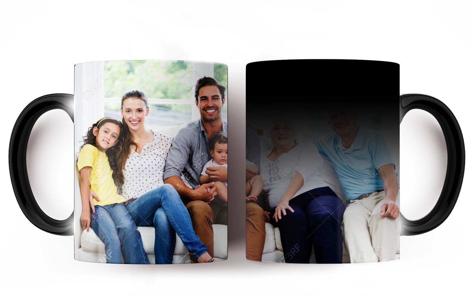 Taza mágica personalizada con foto y texto