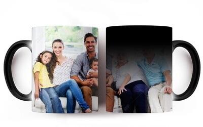 Taza mágica personalizada con foto y texto
