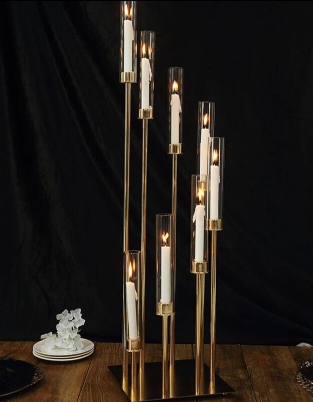 8 Arm Gold Cluster Candle Holders