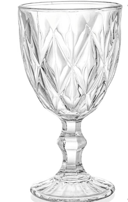 Vintage embossed glass goblet