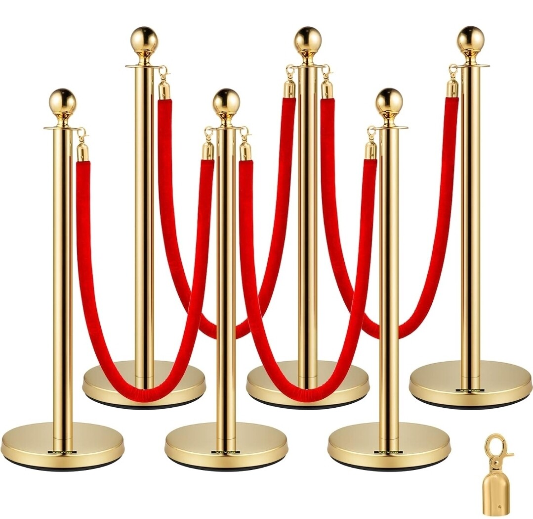 Stanchion post with rope