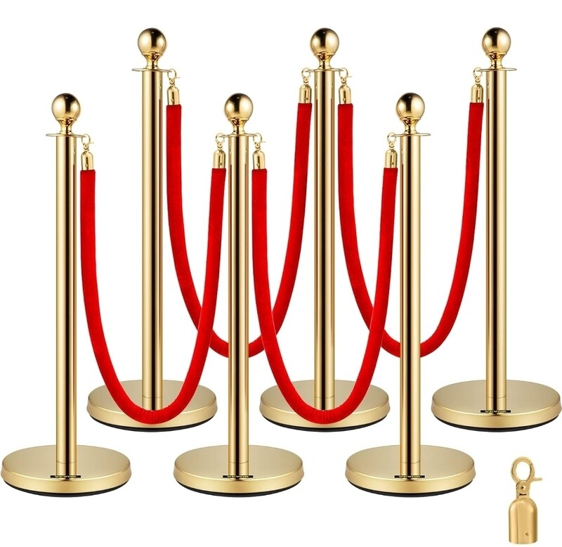 Stanchion post with rope