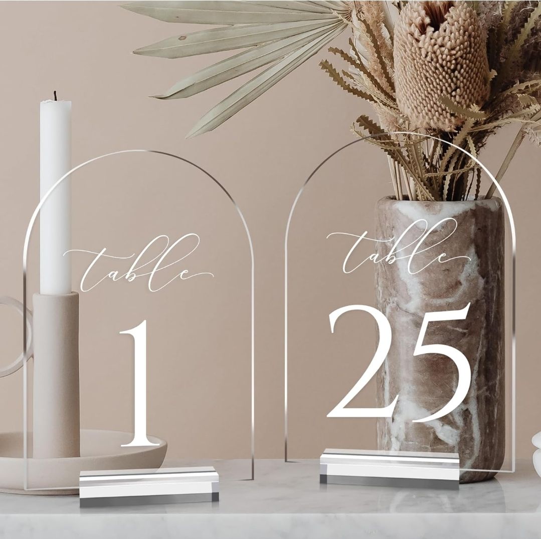 Clear Acrylic table numbers