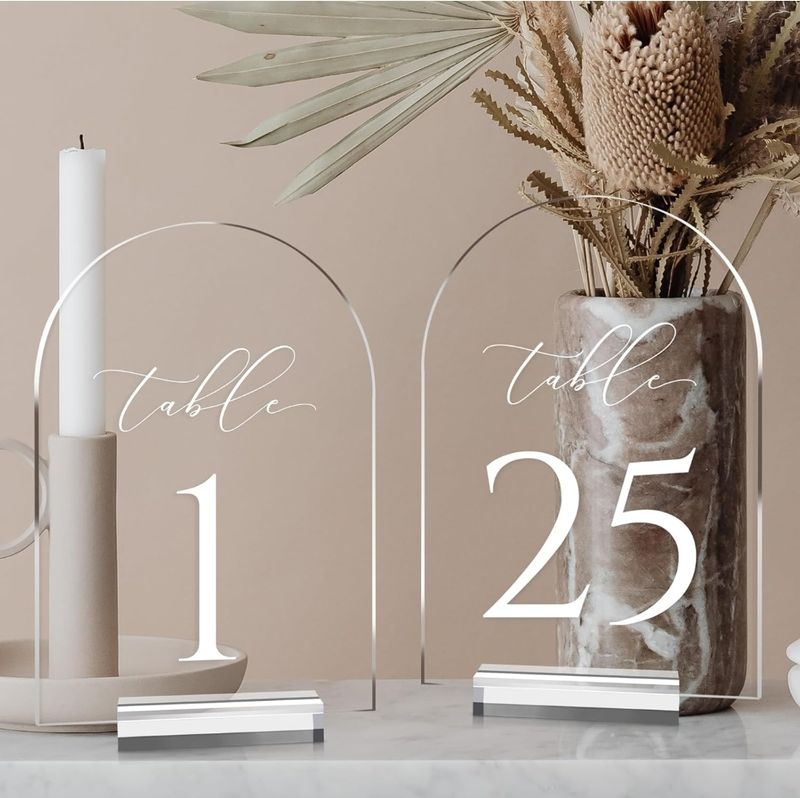 Clear Acrylic table numbers