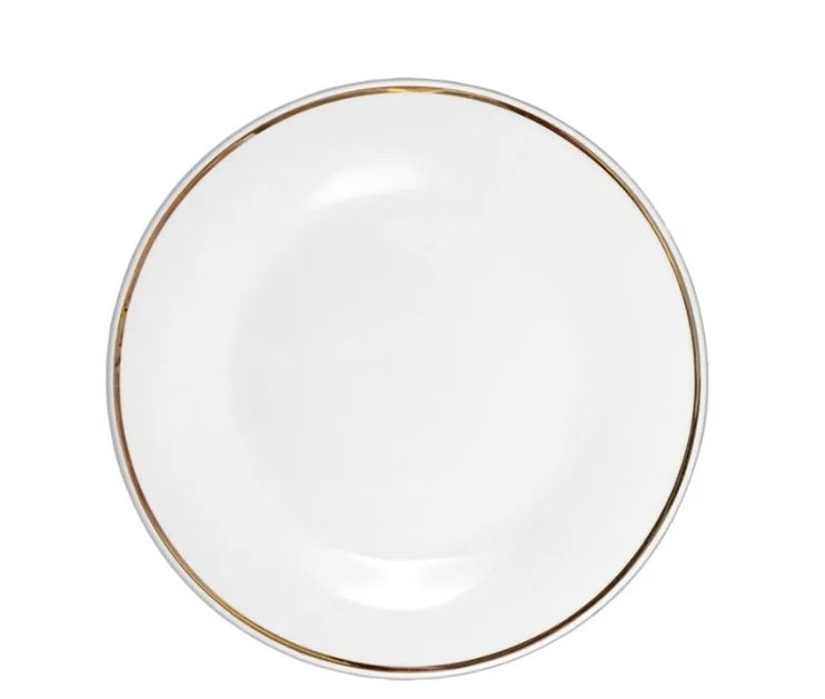 White Dinner Plate with Gold Trim