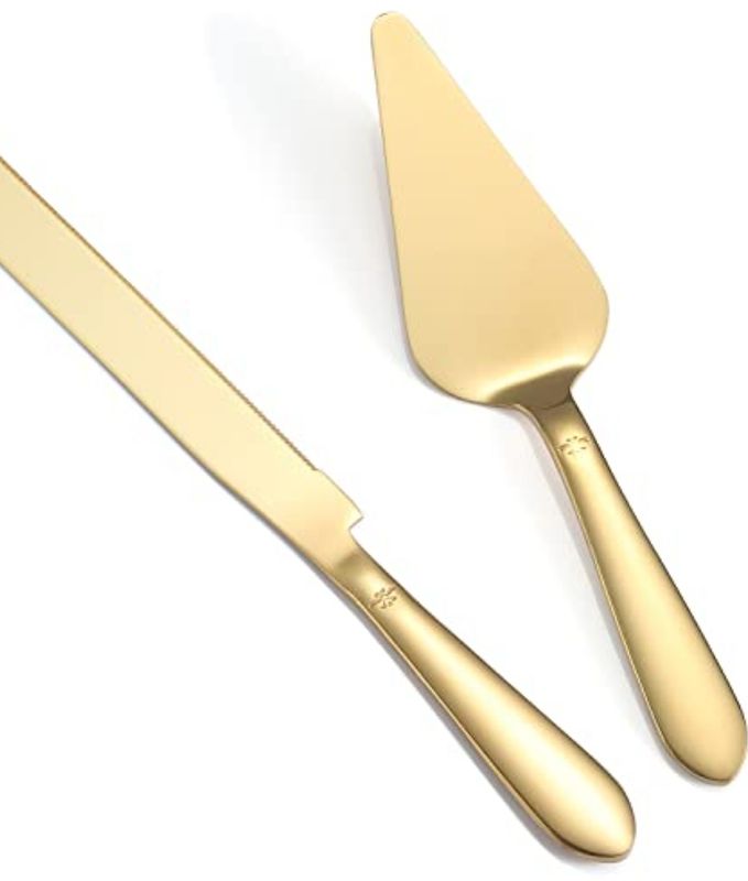 Gold Cake Cutting Set