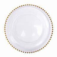 Clear gold beaded chargers Set (10)