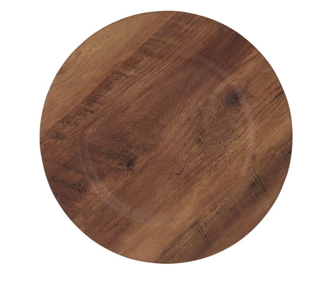Faux Wood Style Chargers Set (10)