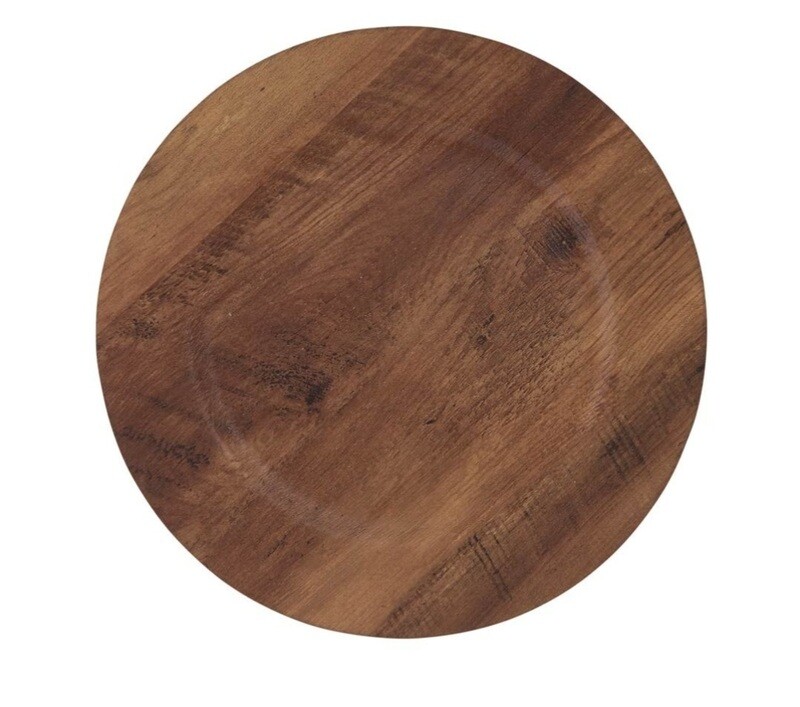 Faux Wood Style Chargers Set (10)