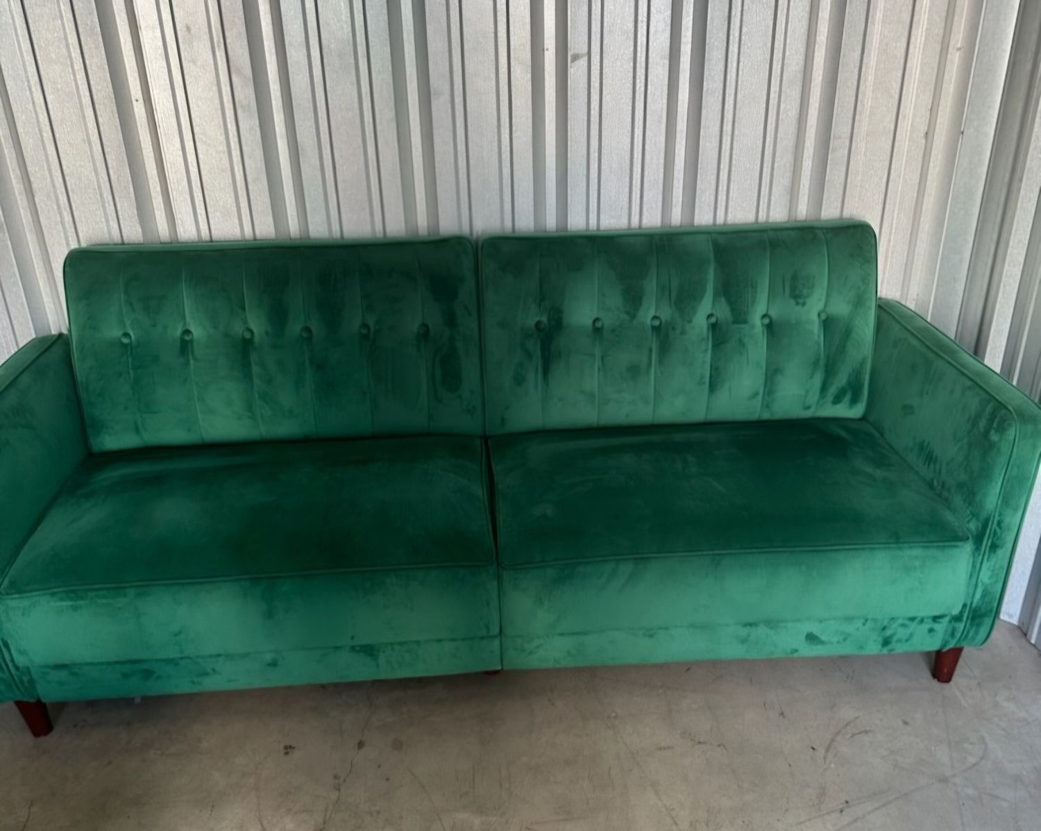 Emerald Green Velvet Couch