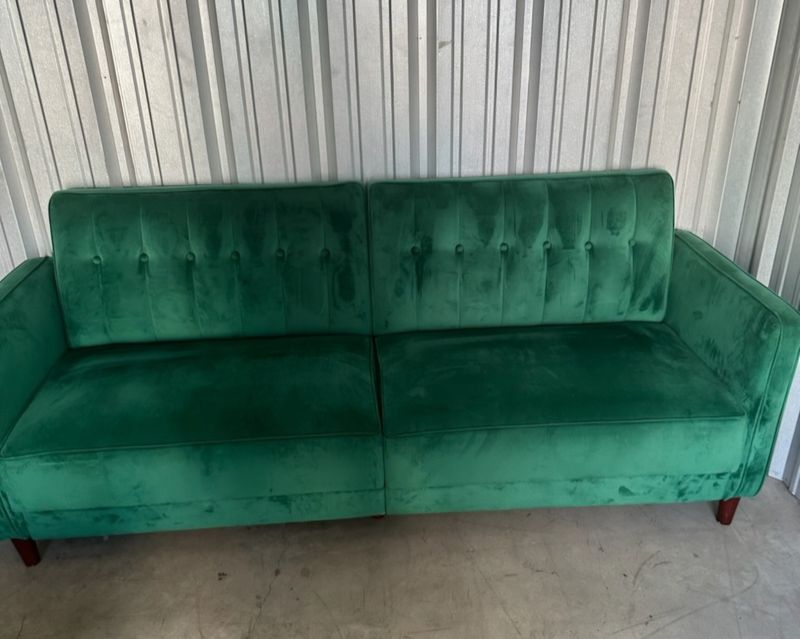 Emerald Green Velvet Couch