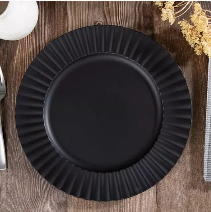 Black Charger Plates Set (10)