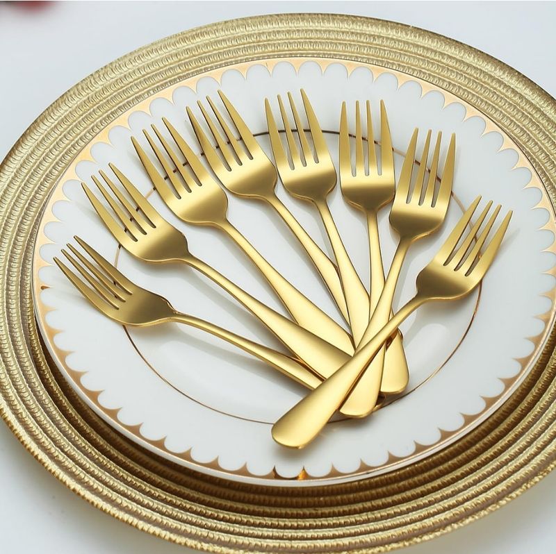 Gold Dessert Forks Set (10)