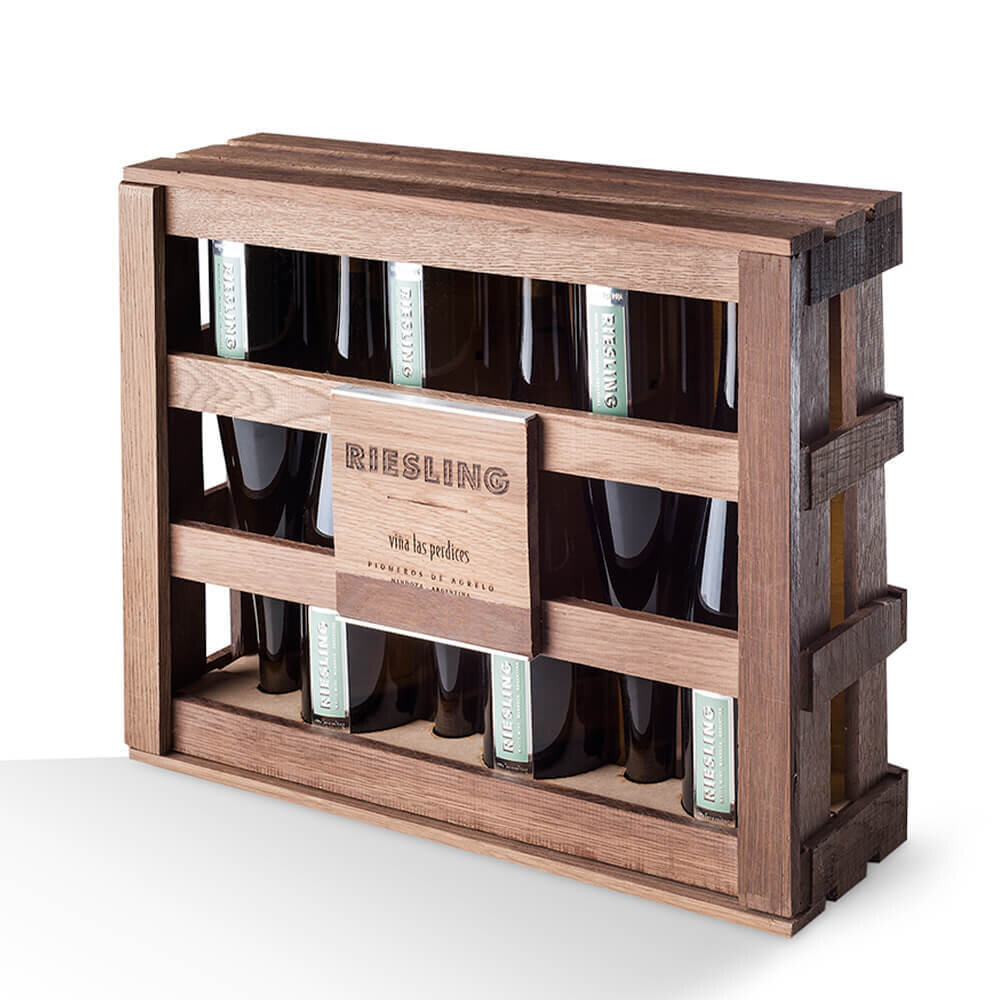 ESTUCHE MADERA LAS PERDICES EXPLORACION RIESLING 6x750