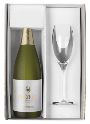 ESTUCHE ESPUMANTE PARTRIDGE EXTRA BRUT 1x750 + COPA