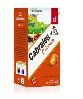 CAFE CABRALES CAPSULAS NESPRESSO COLOMBIA x10 UNIDADES