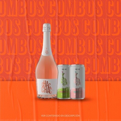 COMBO ESPUMANTE CHAC CHAC BRUT ROSE + 2 LATAS CHAC CHAC