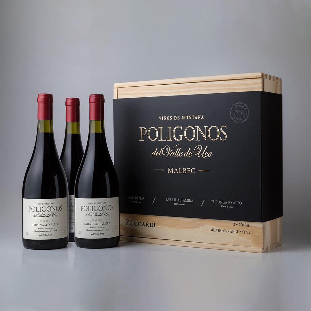 ESTUCHE ZUCCARDI POLIGONOS MALBEC 3x750