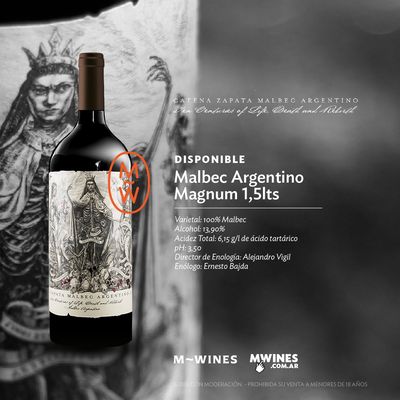 ESTUCHE DE MADERA CATENA ZAPATA MALBEC ARGENTINO 2021 x1500