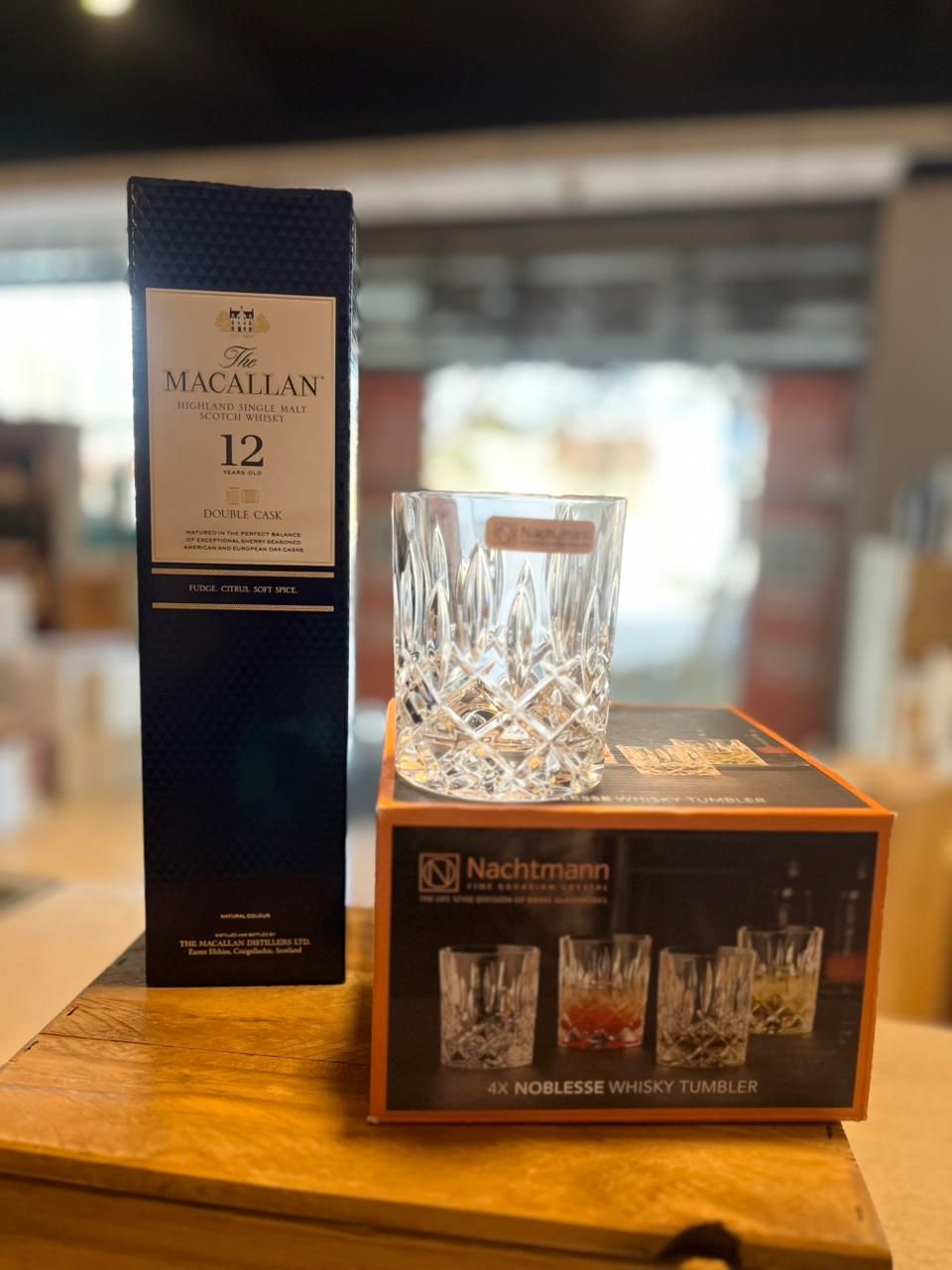 SET MACALLAN 12 AÑOS DOUBLE CASK + 4 VASOS WHISKY