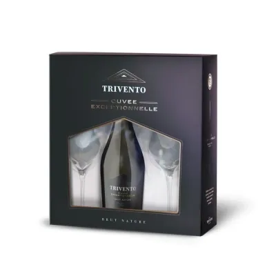ESTUCHE TRIVENTO BRUT NATURE + 2 COPAS