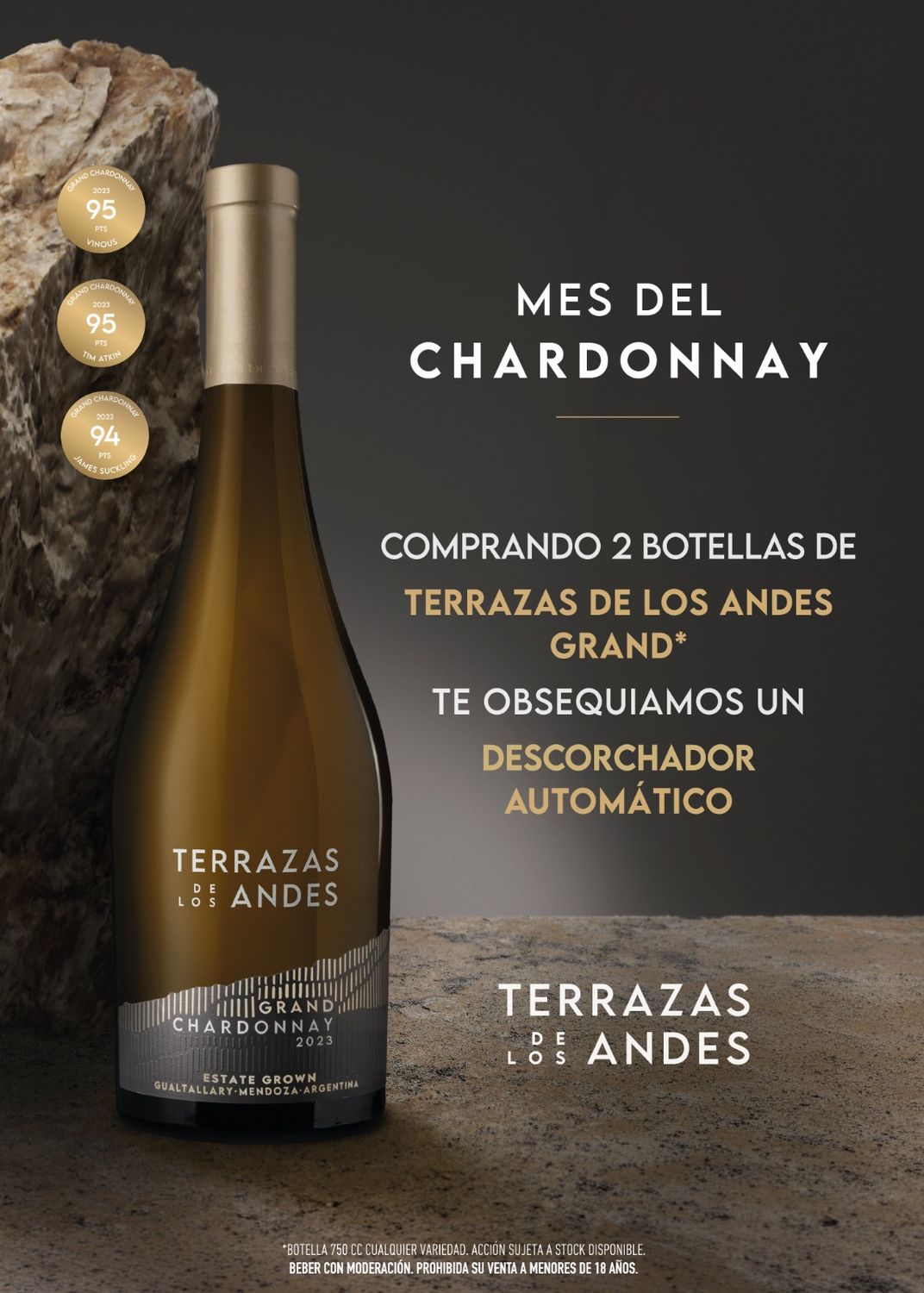 COMBO TERRAZAS GRAND CHARDONAY + SACACORCHO SIN CARGO