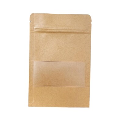 Kraft Stand Up Pouch Zip Lock 15cm x 10cm (10 Pcs)