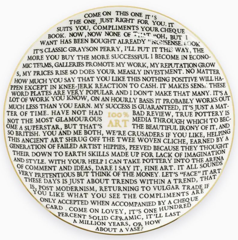 Grayson Perry - 100% Art (Plate)