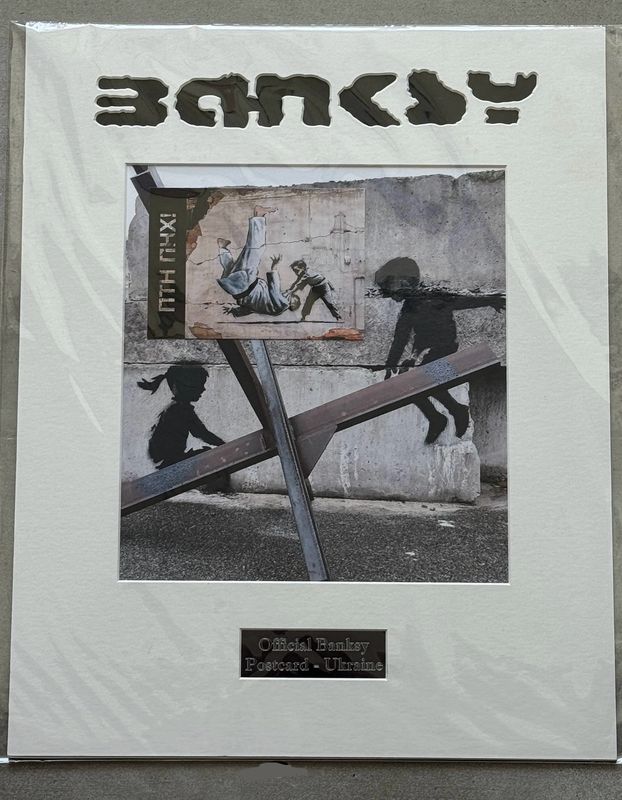 Banksy - Official Ukraine Postcard - Child vs Putin Judo Picture Ukraine (ПТН ПНХ! / FCK PTN!)