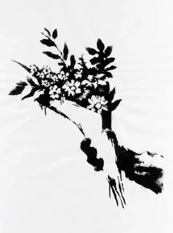 Banksy - Flower Thrower Print (Gross Domestic Product Event, Croydon)