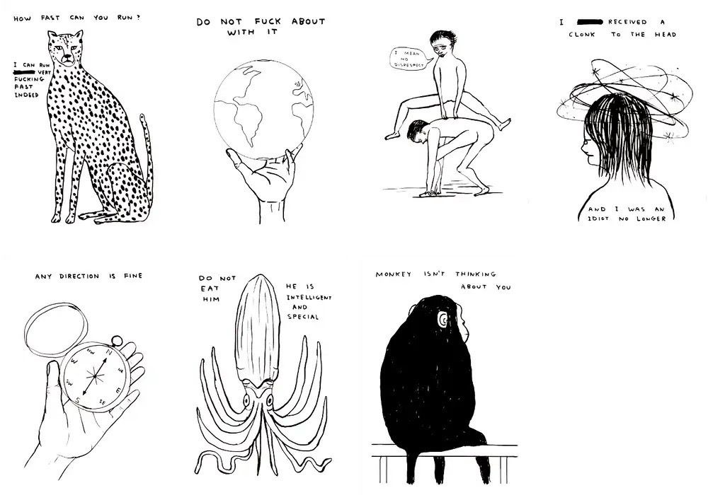 David Shrigley - Human Behaviour &amp; Animals &amp; Existentialism&#39; (Collection of 7 Posters)