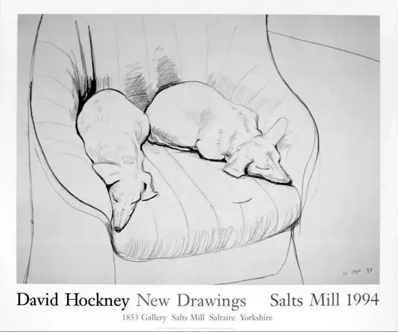 David Hockney - Black and White Dogs