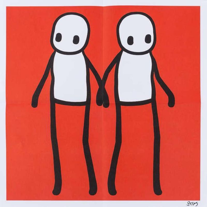 STIK - Holding Hands (Signed) - Red (Hackney Today)