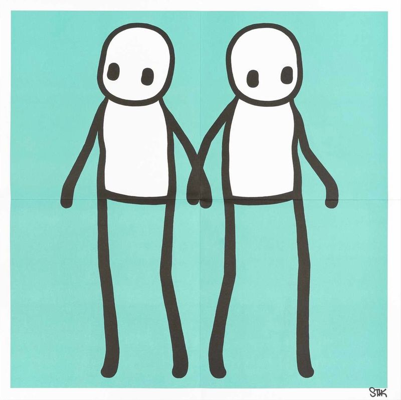 STIK - Holding Hands (Signed) - Teal (Hackney Today)