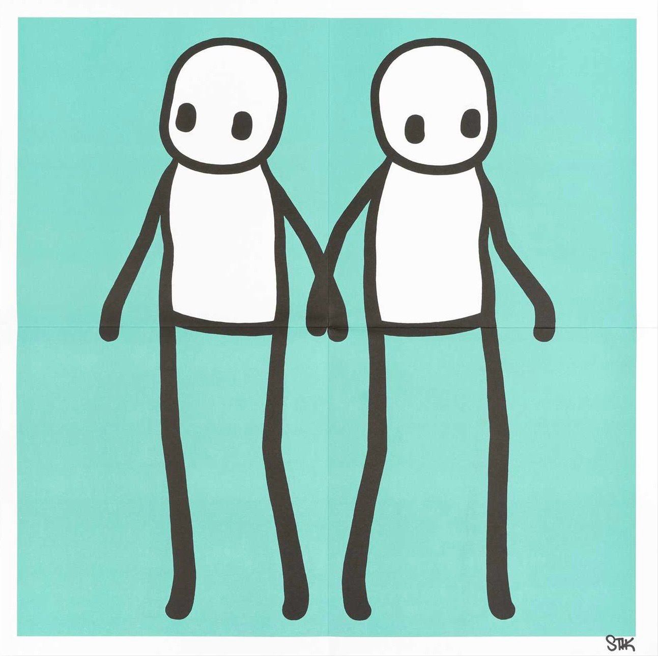 STIK - Holding Hands (Signed) - Teal (Hackney Today)