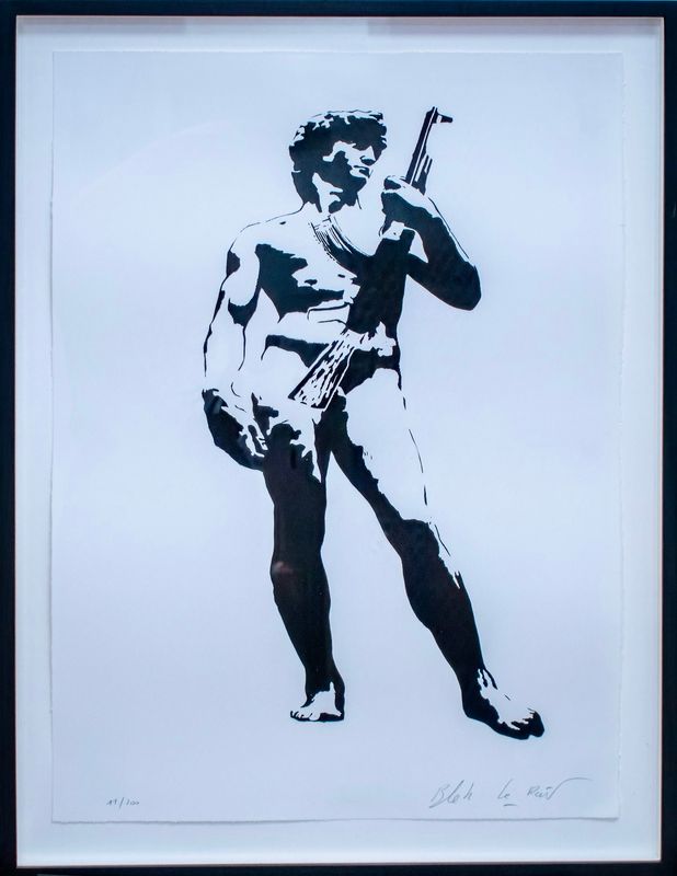 Blek Le Rat - David with Kalashnikov