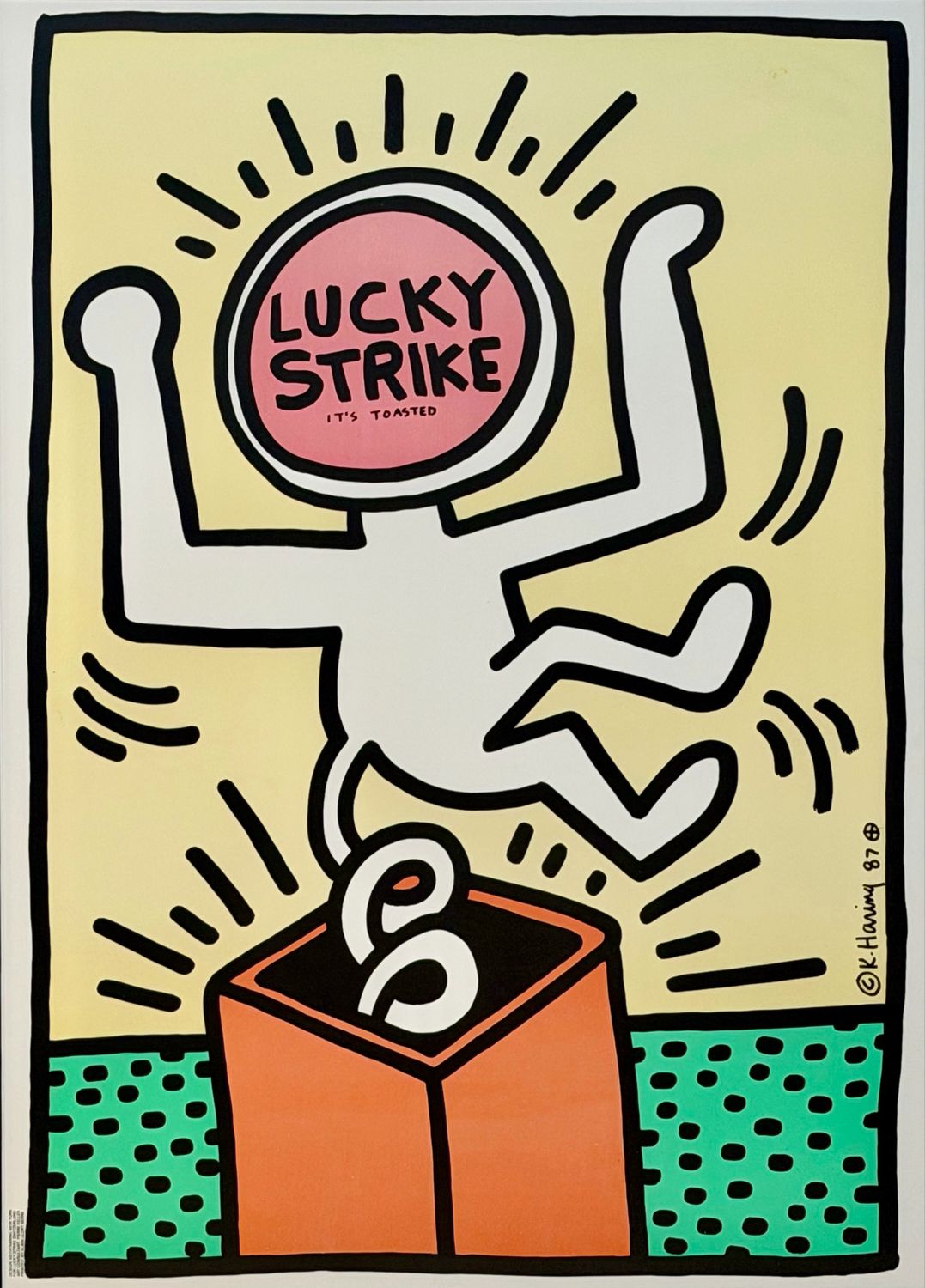 Keith Haring - Lucky Strike ‘Yellow’ (Original Poster Print)