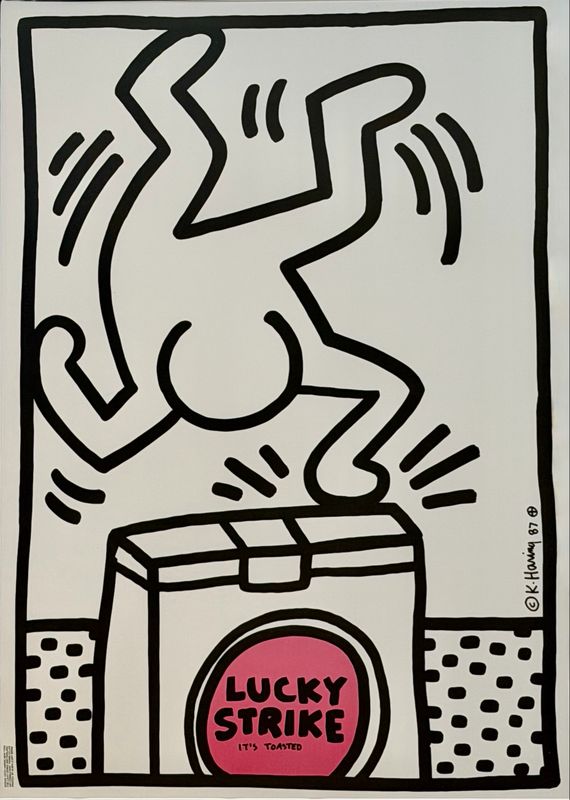 Keith Haring - Lucky Strike ‘White’ (Original Poster Print)