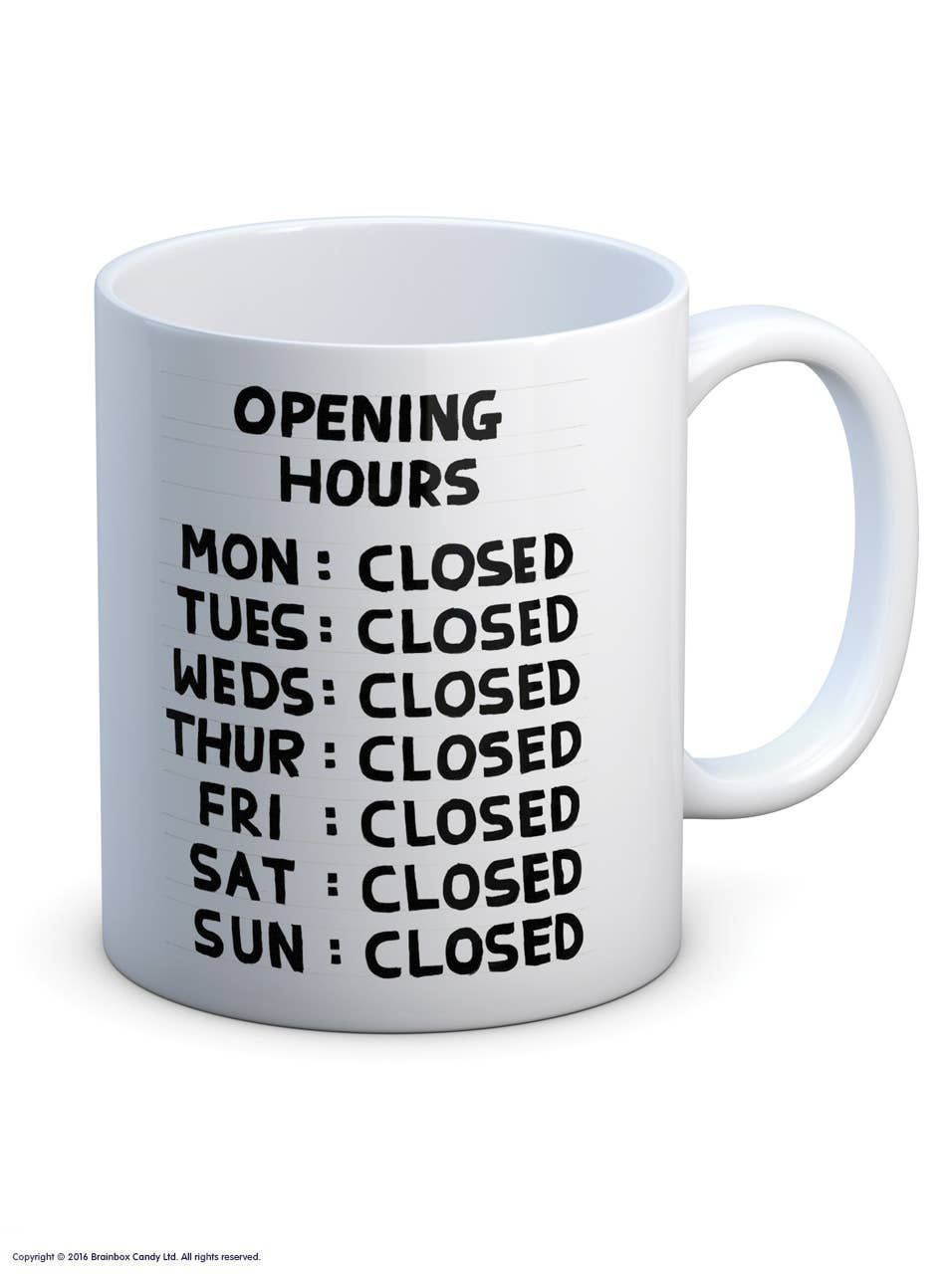 David Shrigley Opening Hours (Mug) mug