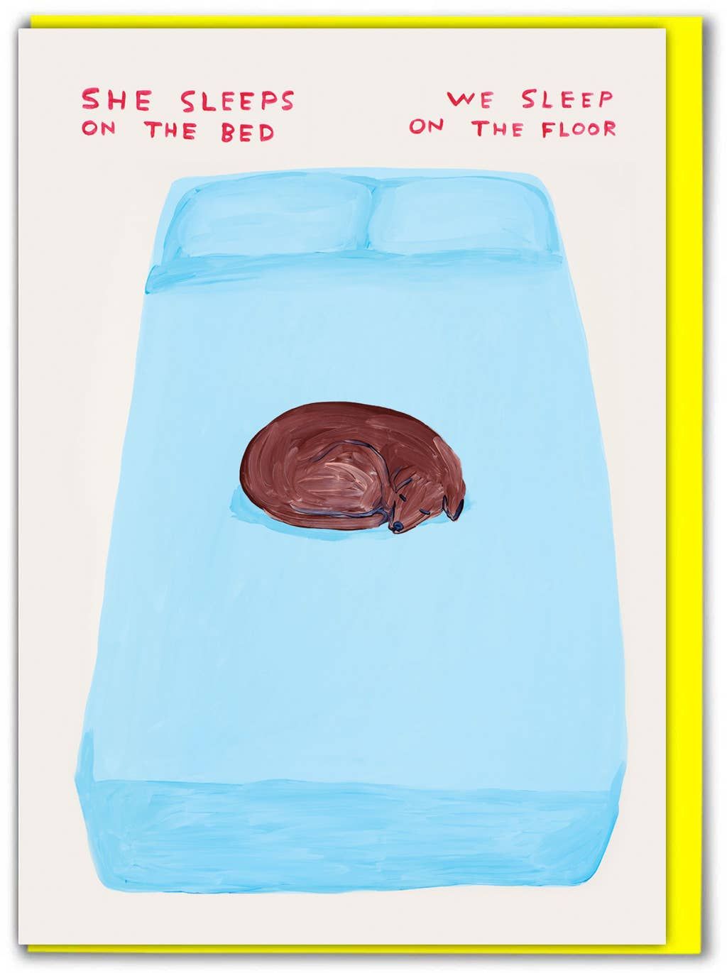David Shrigley Sleep On The Bed (Greetings Card) greetings card