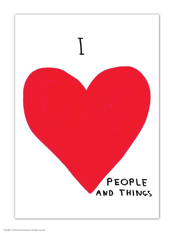 David Shrigley I Love People (Postcard) postcard