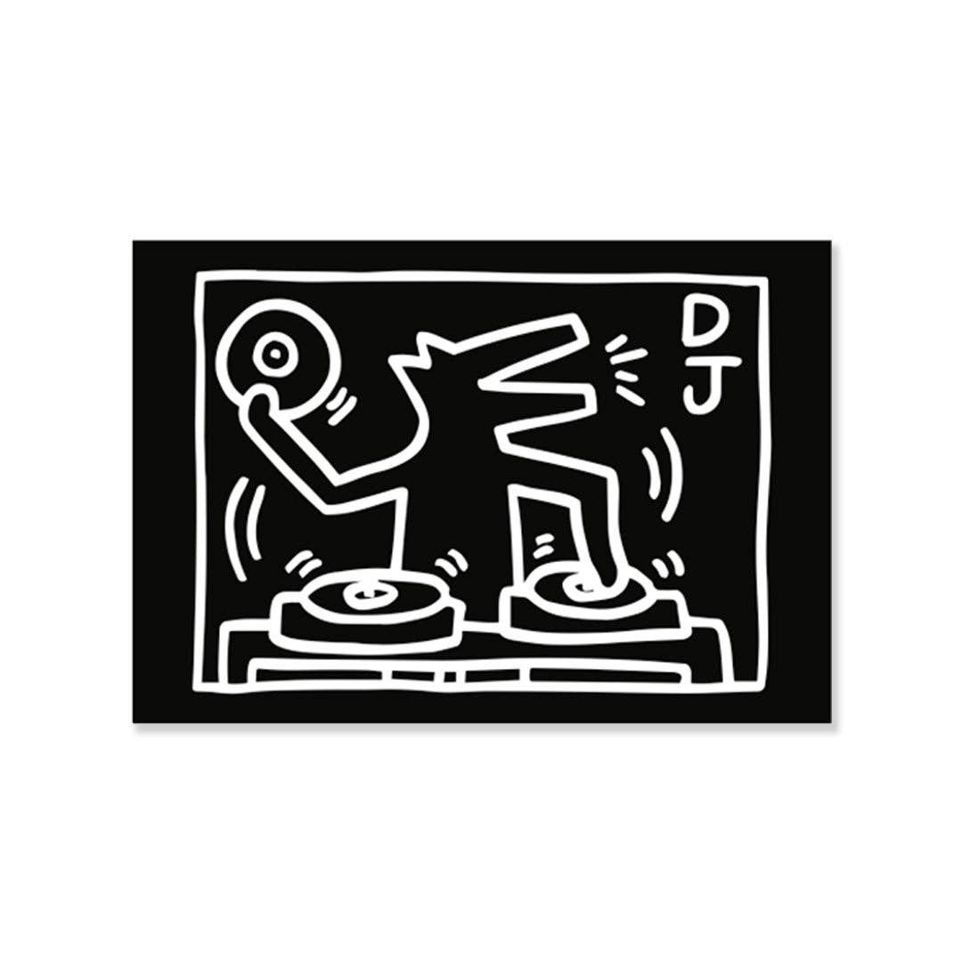 Keith Haring Black / White DJ Haring Dog (Magnet) magnet